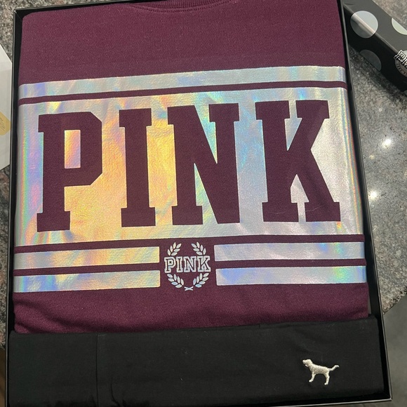 Victoria’s Secret Pink Long sleeve Campus Crew and legging gift Set Large - Picture 4 of 8